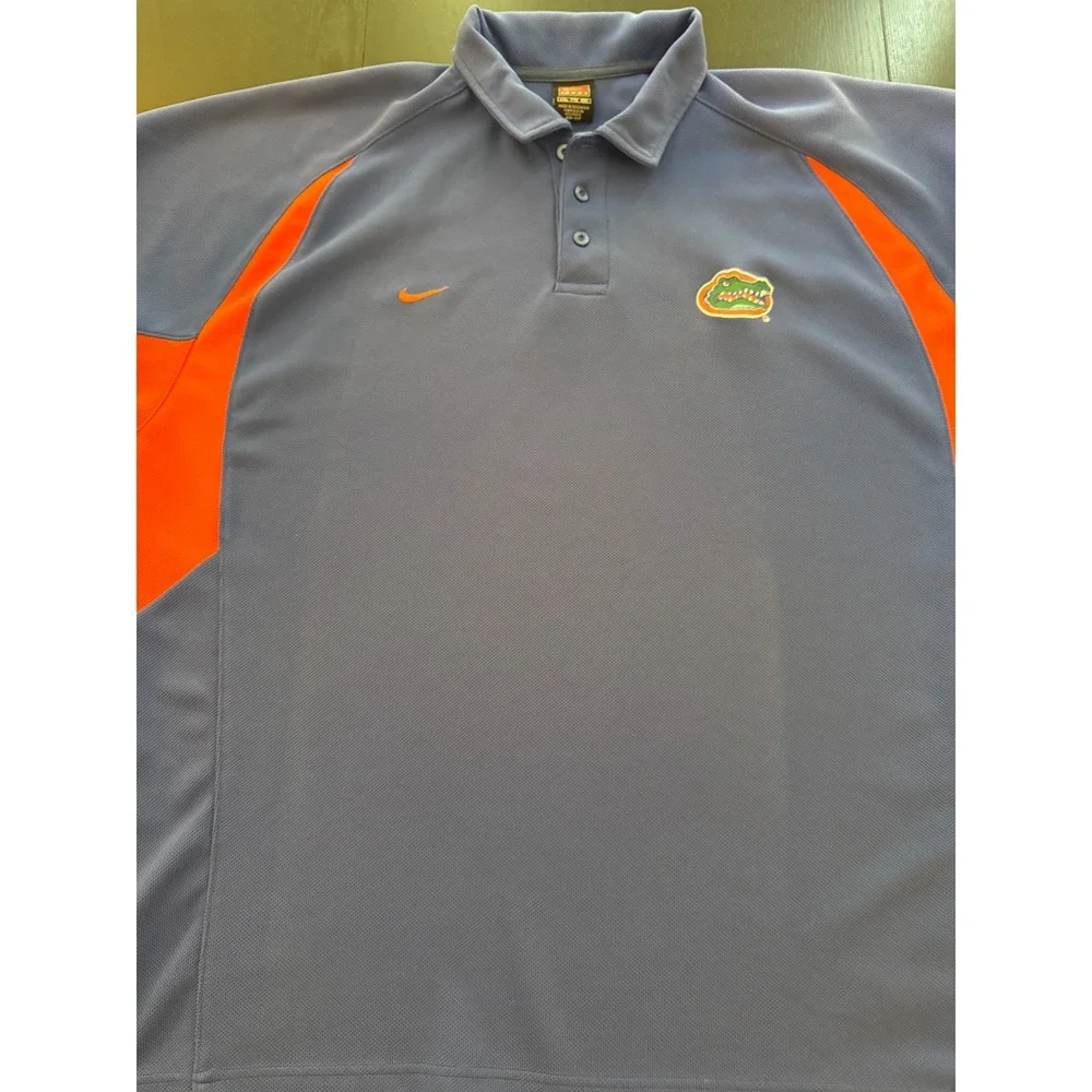 Nike x University Florida Gators Shirt Mens XXL Dri-FIT Blue/Orange Short Sleeve